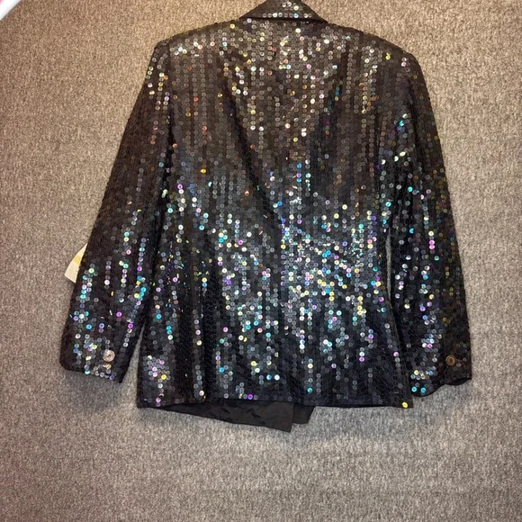 Diane Gilman 100%‎ silk sequins jacket L NWT - Picture 14 of 16
